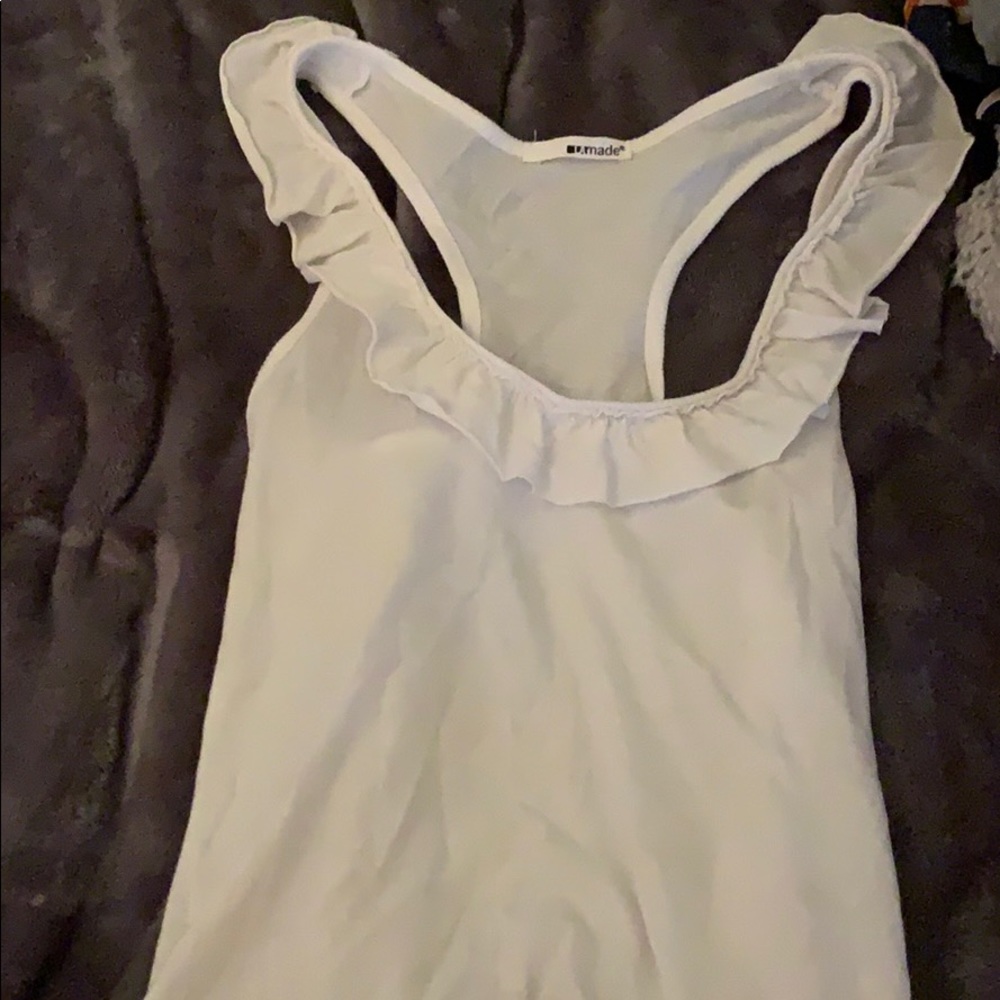 White ruffle cami
